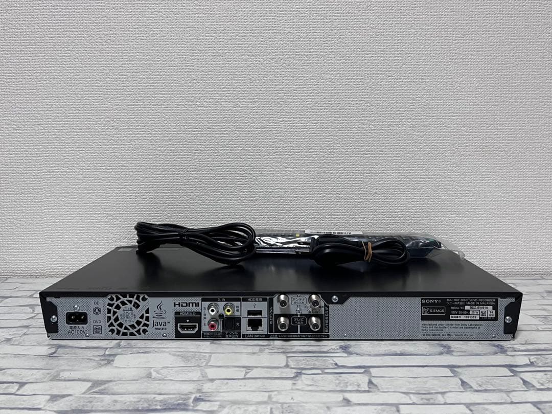 美品　新品リモコン　2番組録画　ソニー　ブルーレイレコーダー　BDZ-EW510
