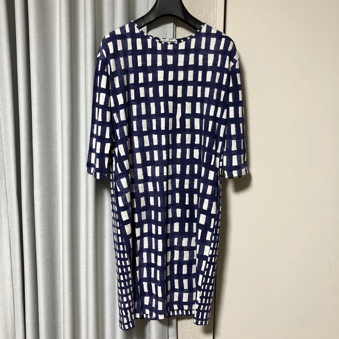 minä perhonen ミナポルホネン チェック柄 五分袖チュニック