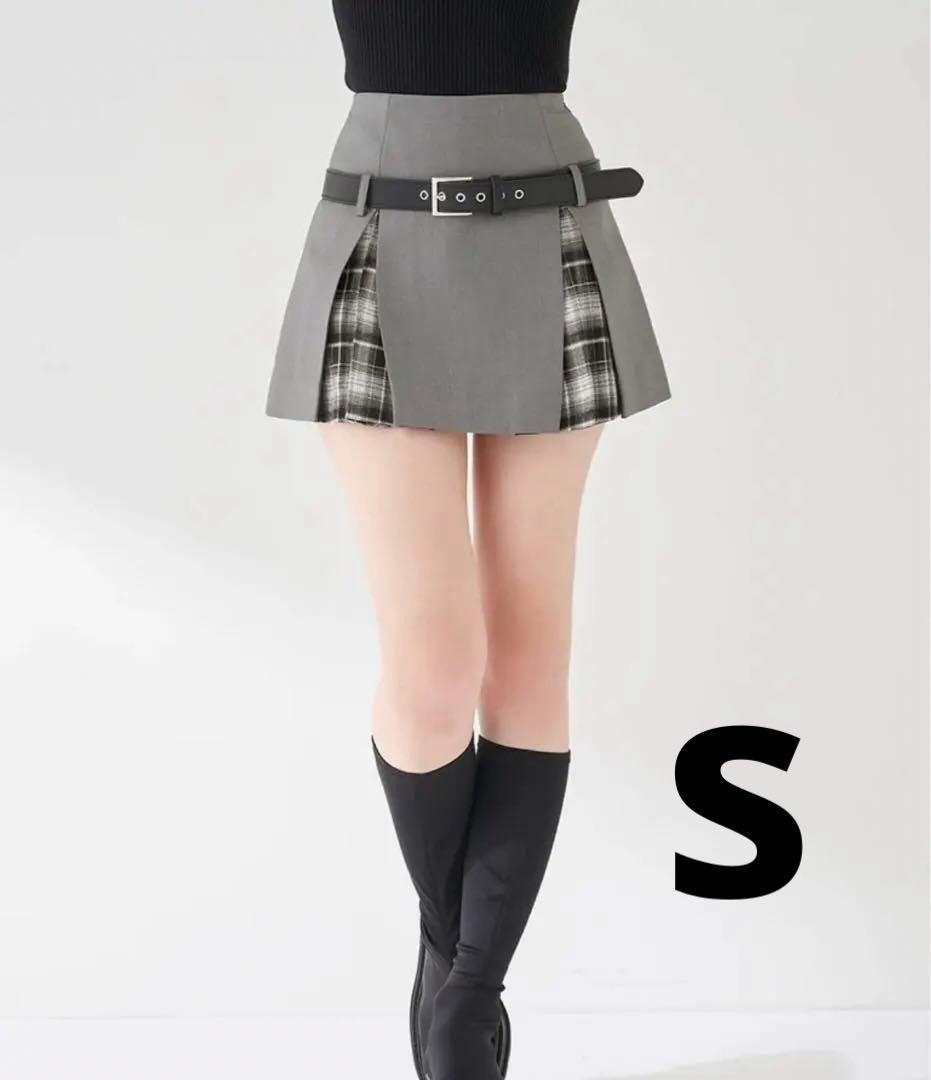 チェックドッキングミニスカート