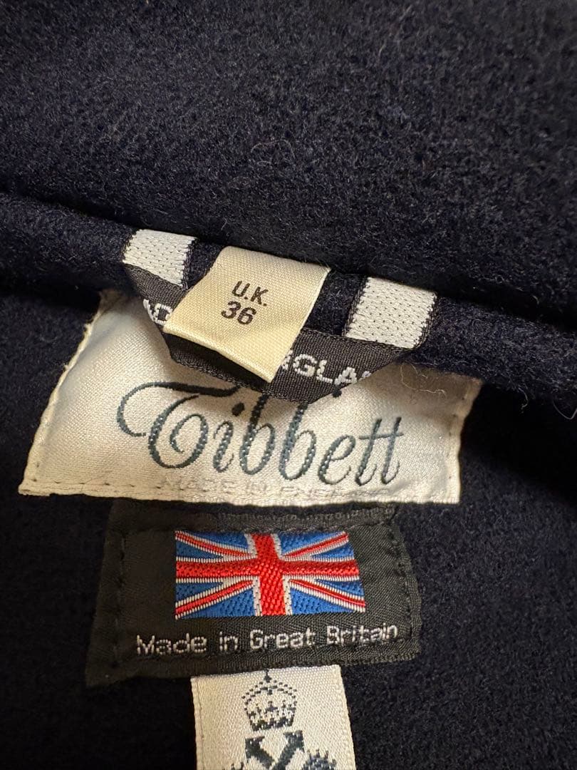 tibbett 英国製 ダッフルコート ネイビー UK36サイズ ウール