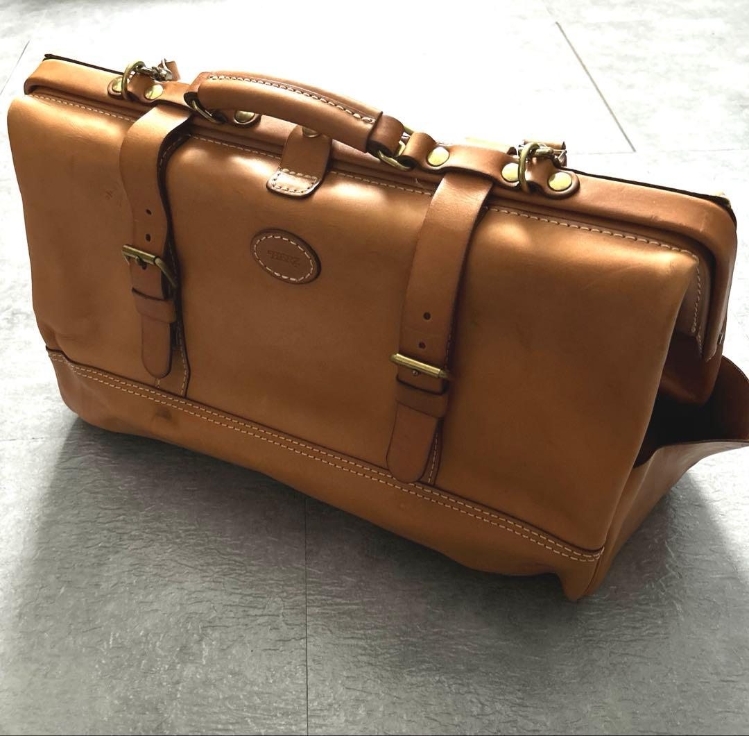 HERZヘルツ口枠2wayレザーボストンバッグ がま口本革ダレス