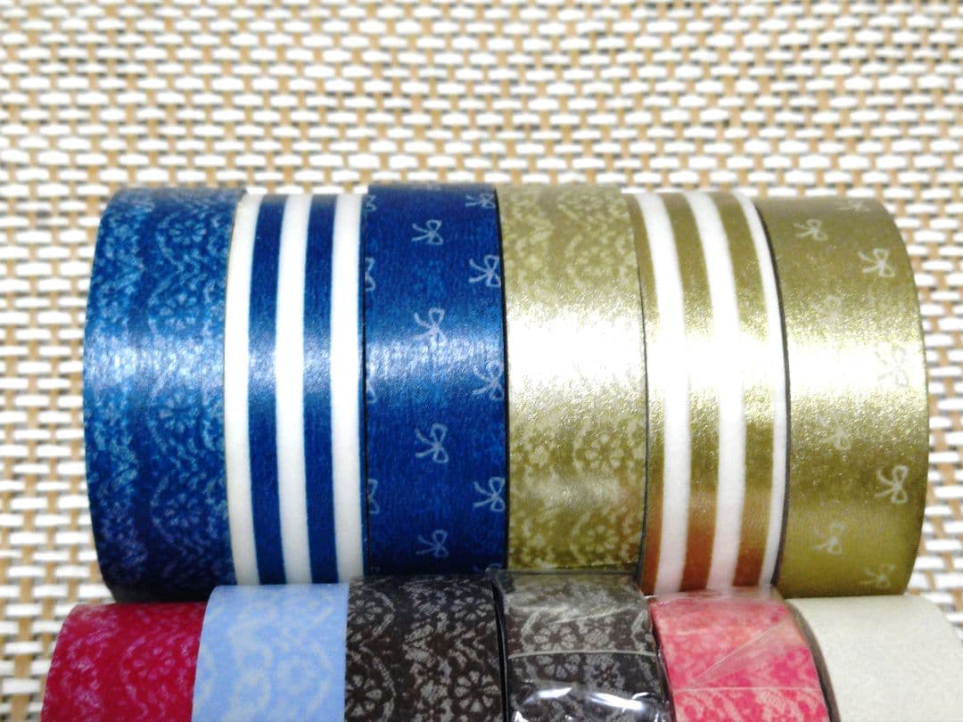 マスキングテープ マークス 14本 レース リボン ストライプ