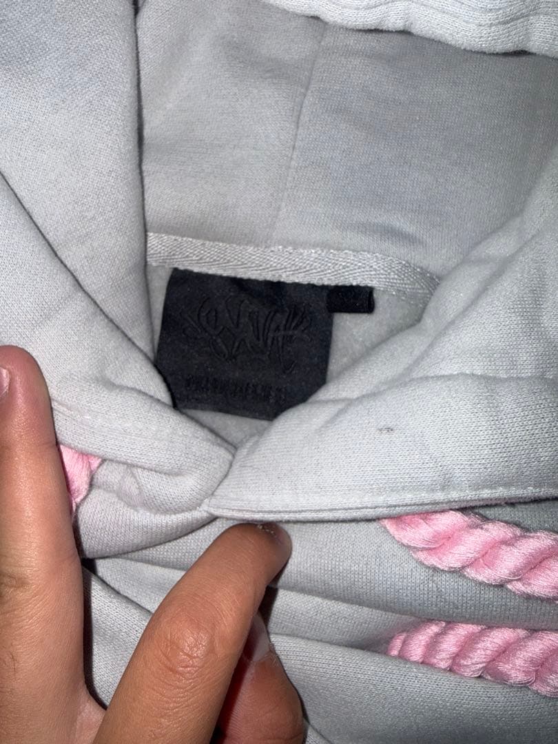 きやさやSyna world シナワールド　パーカーグレーピンクsizeS