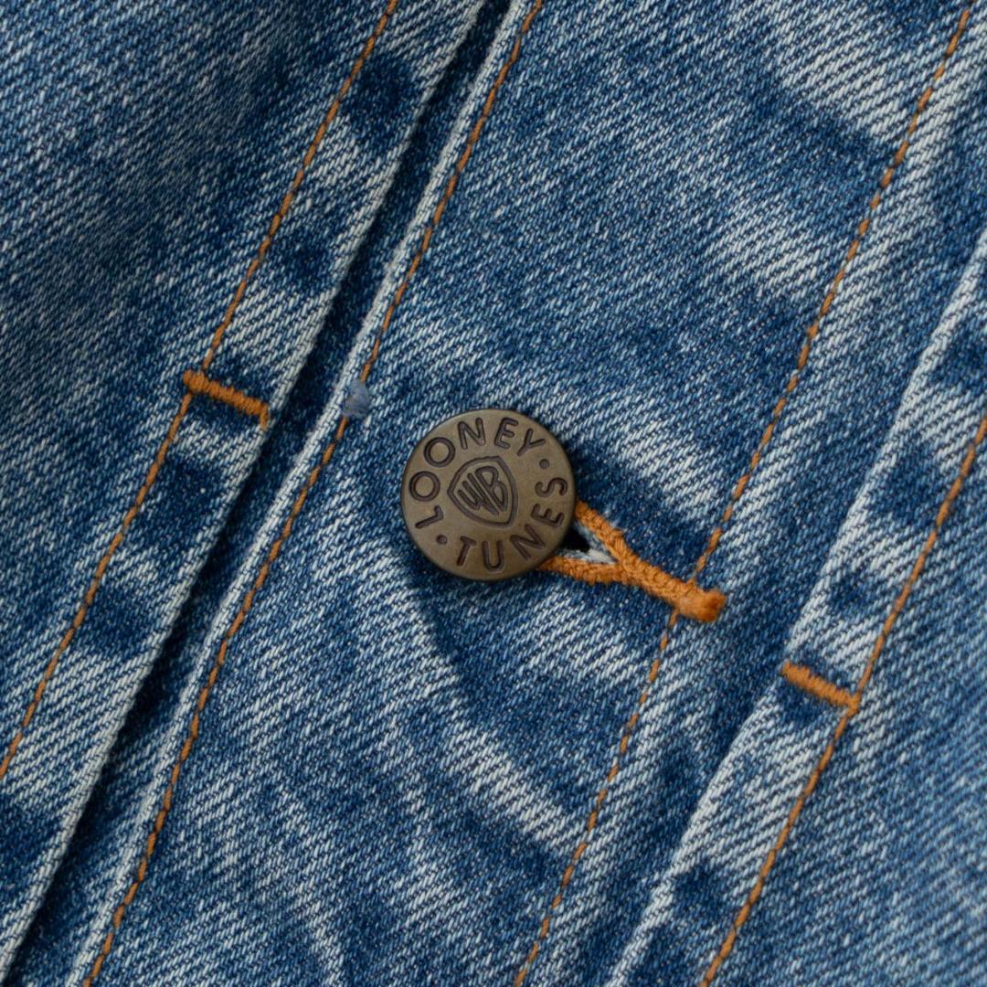 90s ルーニーチューンズ 刺繍デニムジャケット メンズ M相当