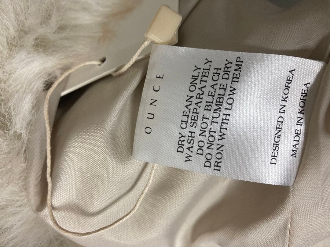 ounceアイボリー ファーコート ショート丈