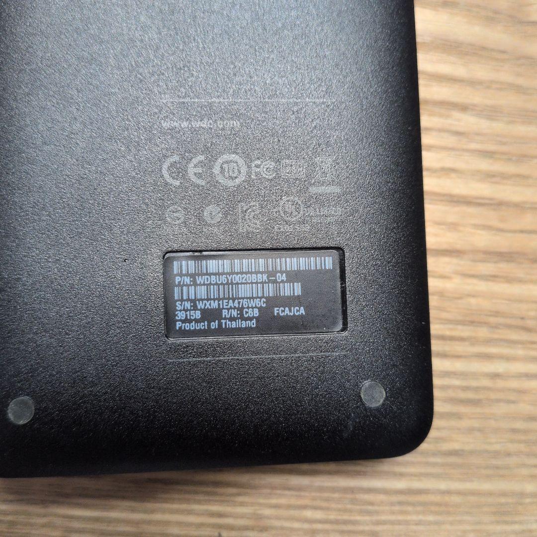 WD HDD ポータブルハードディスク ブラック 2TB