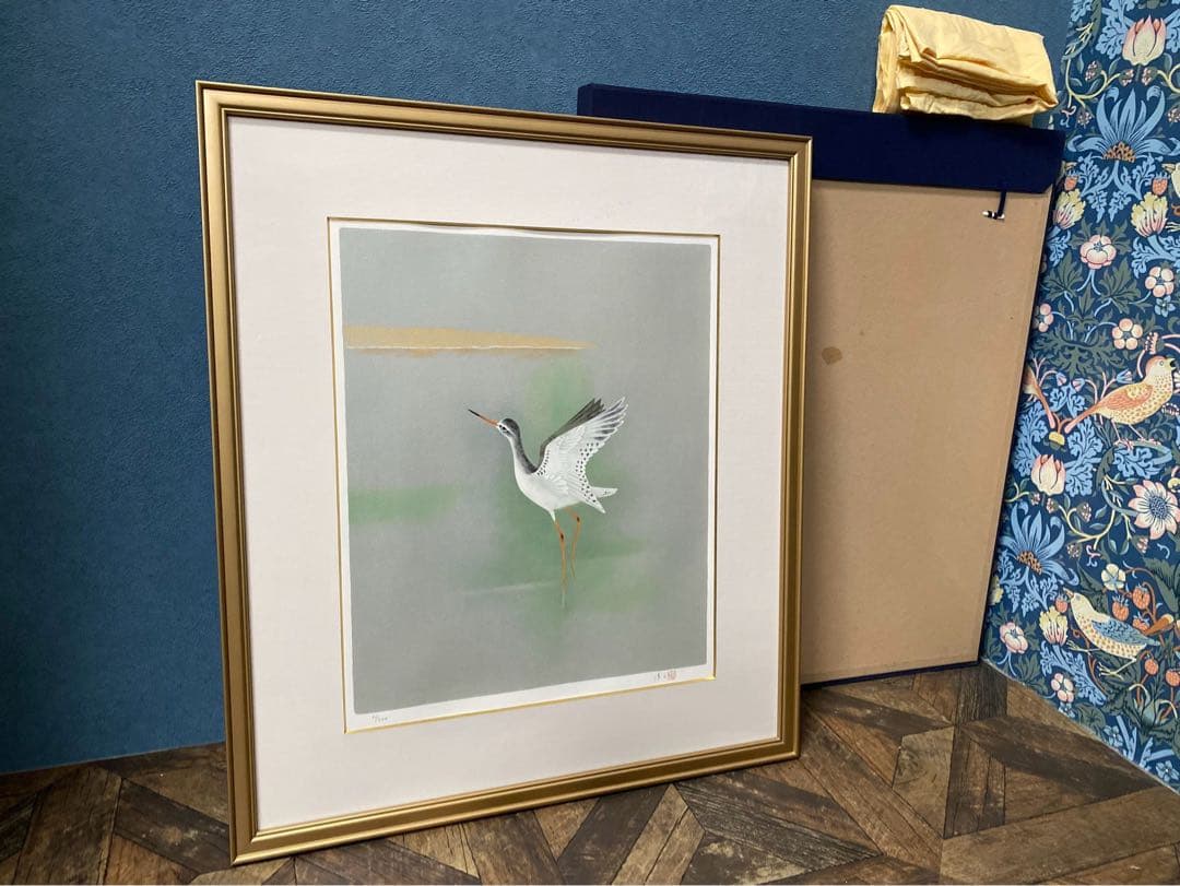 上村淳之 鴨 日本画 花鳥画 リトグラフ