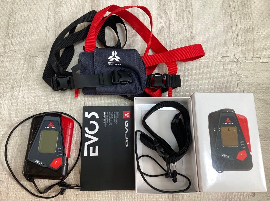 【美品】arva EVO5 アバランチ 雪崩 ビーコン チェストハーネス付