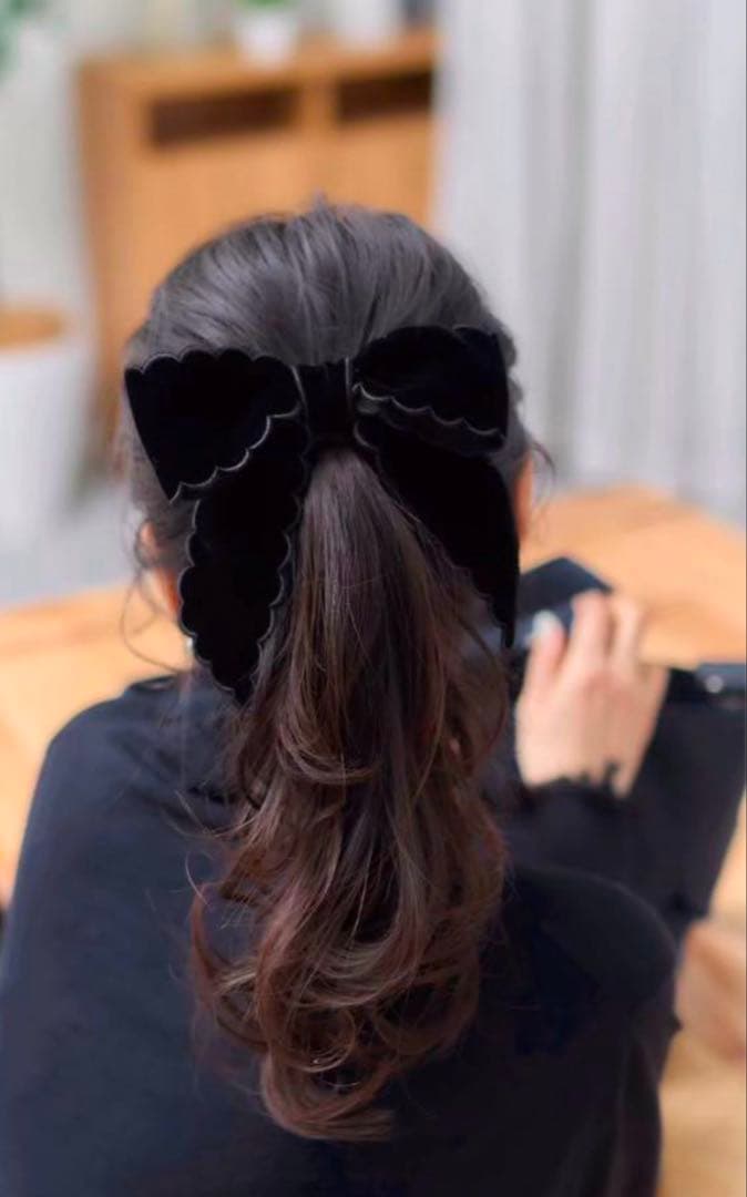 マーロンエノンフィ ベロアリボンバレッタ