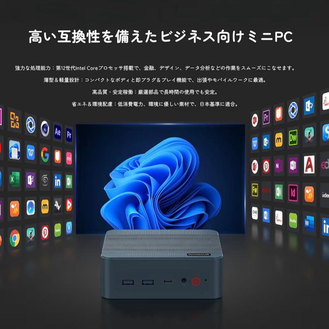 Intel Core i7-12700H ミニPC 512GB SSD