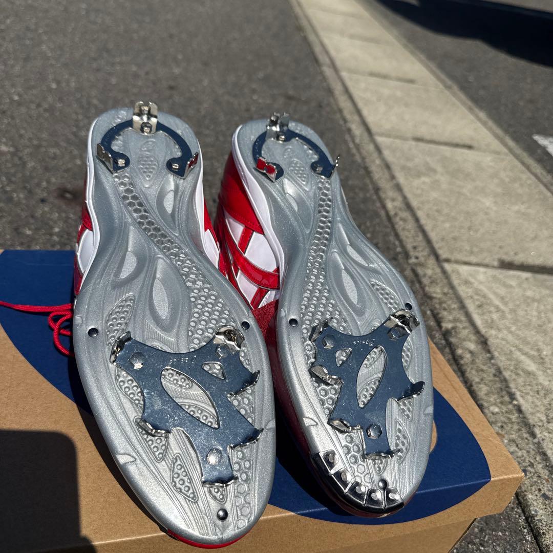 asics 野球 赤白 スパイク 28.0