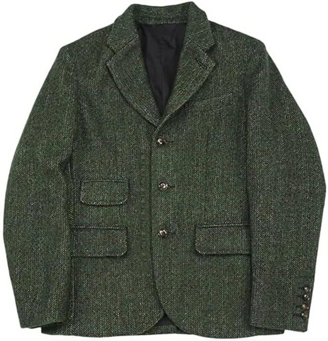 [karaku] ジャケット メンズ 冬 ウール混ツイードテーラードジャケット