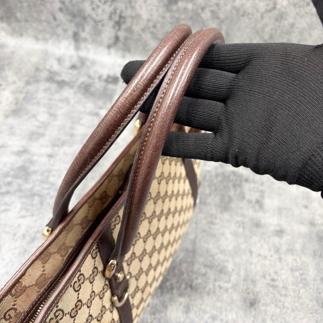 ✨美品✨GUCCI ビジネスバッグ トート GG キャンバス レザー ベージュ