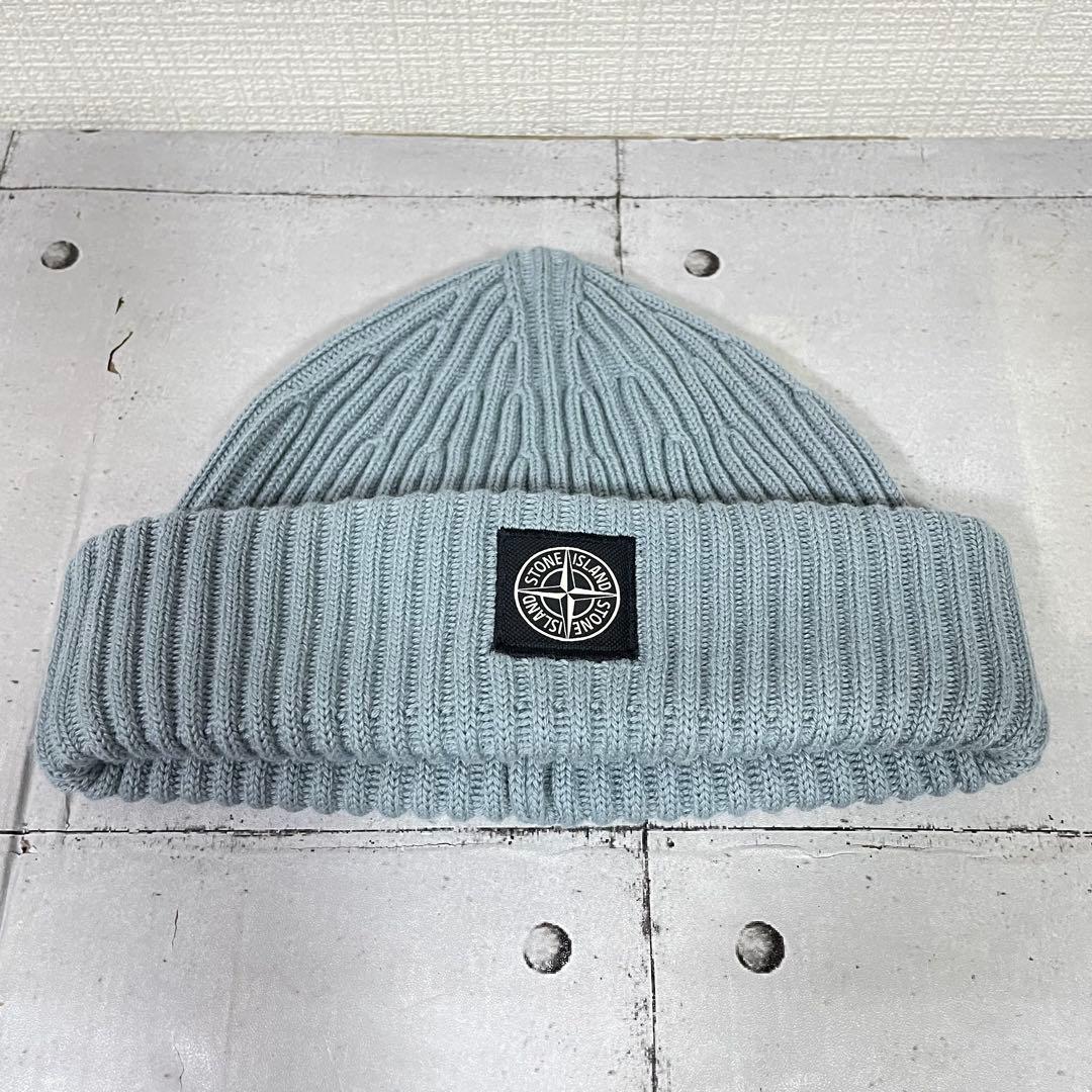 ストーンアイランド　コンパスロゴ　ビーニー ニット　ワッペン　極美品　正規品