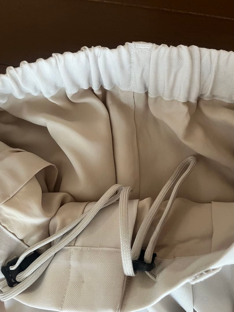 WOOL WIDE TUCK PANTS/WARM CREAM サイズ1