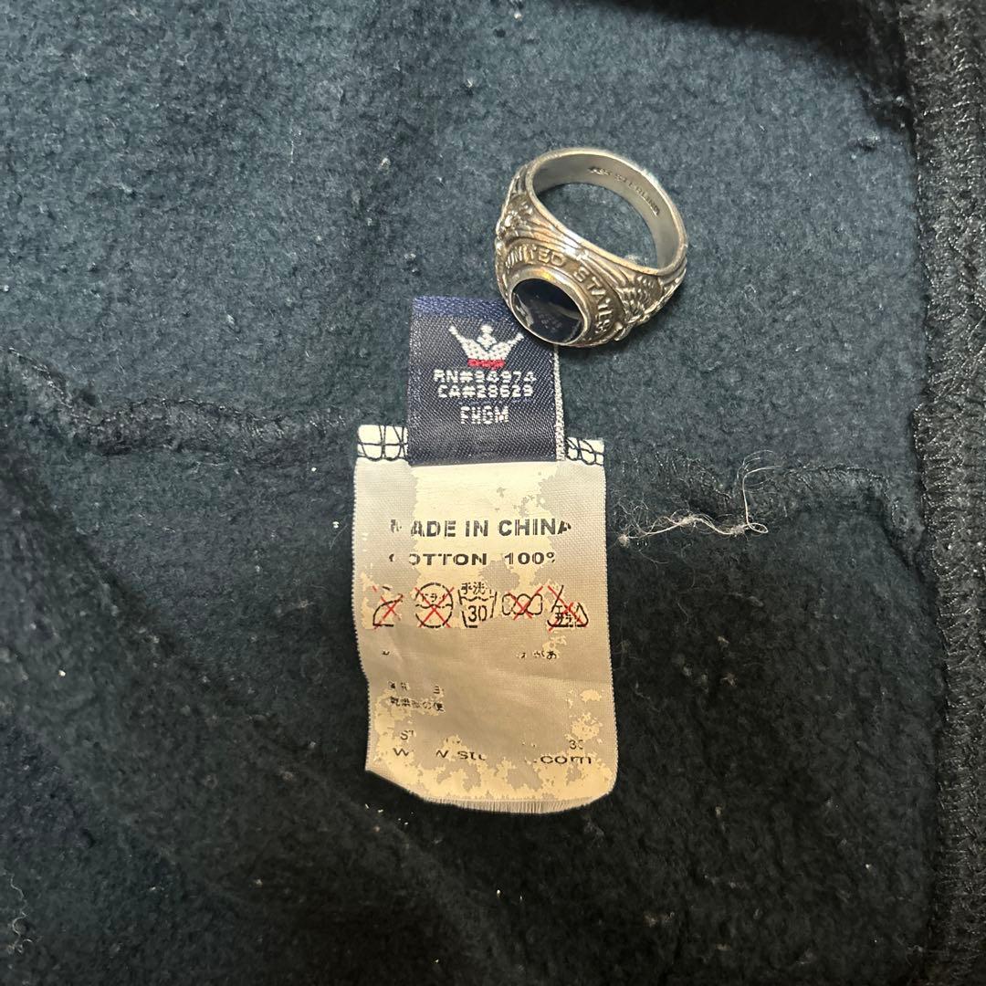 90s STUSSY XL スウェット ネイビー 無地 ワンポイント 紺タグ