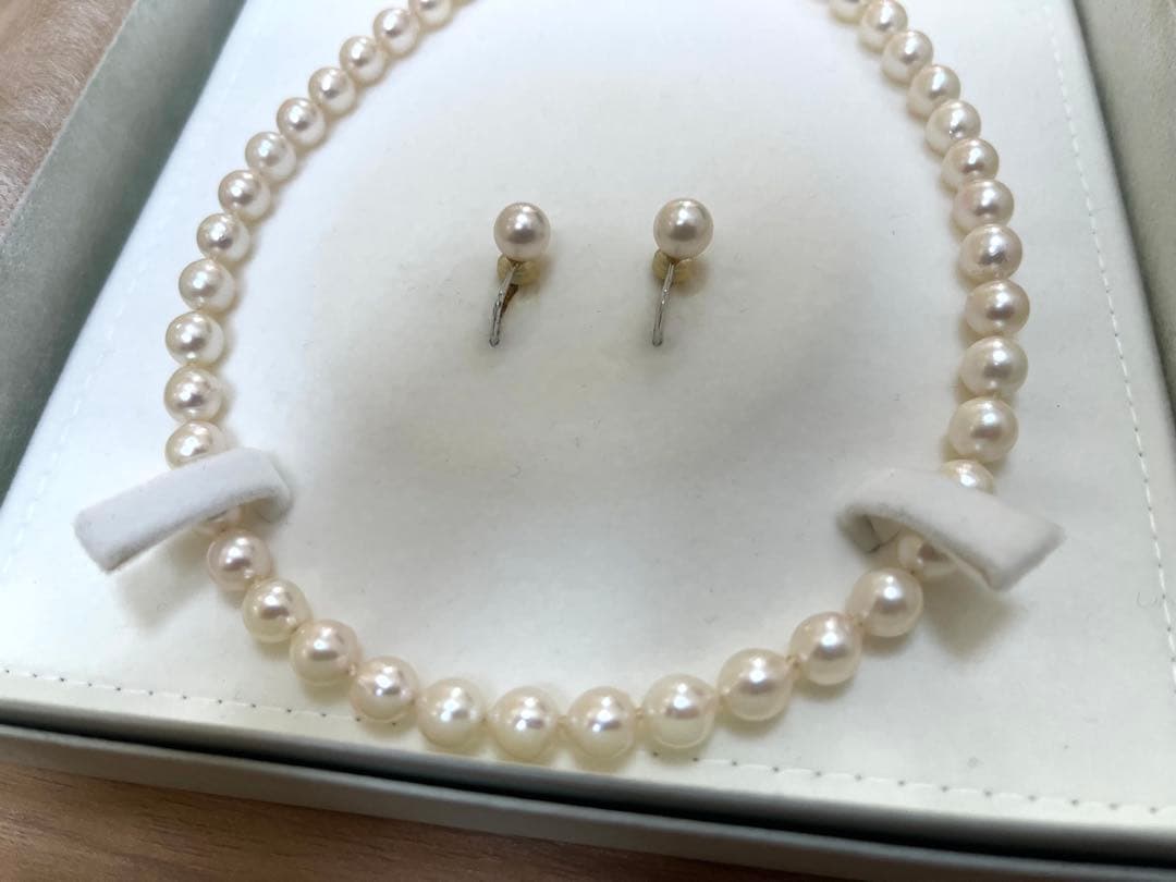 美品　本真珠　パール　ネックレス　イヤリング　指輪　リング　3点セット
