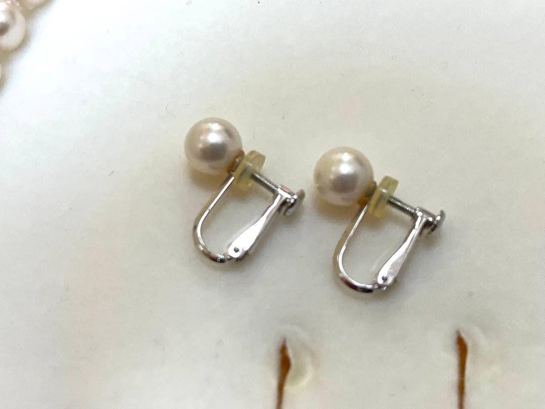 美品　本真珠　パール　ネックレス　イヤリング　指輪　リング　3点セット