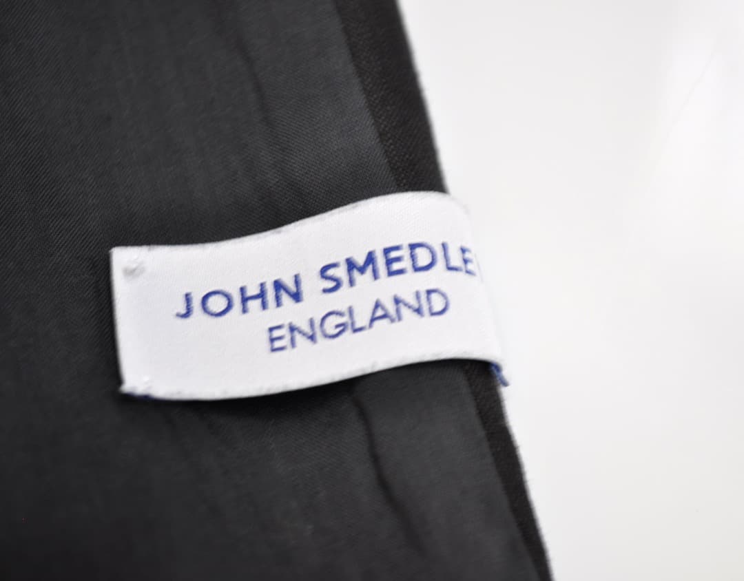 ジョンスメドレー リネン ノーカラージャケット ウエストベルト付 黒 麻