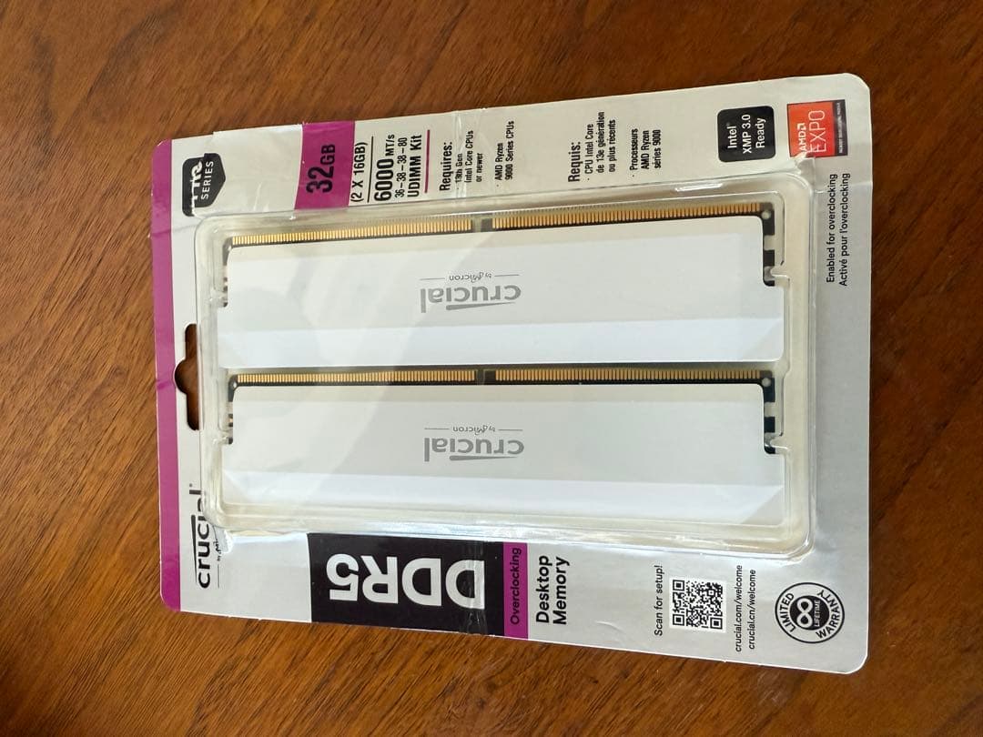 Crucial DDR5-6000 32GB デスクトップメモリ 2枚セット