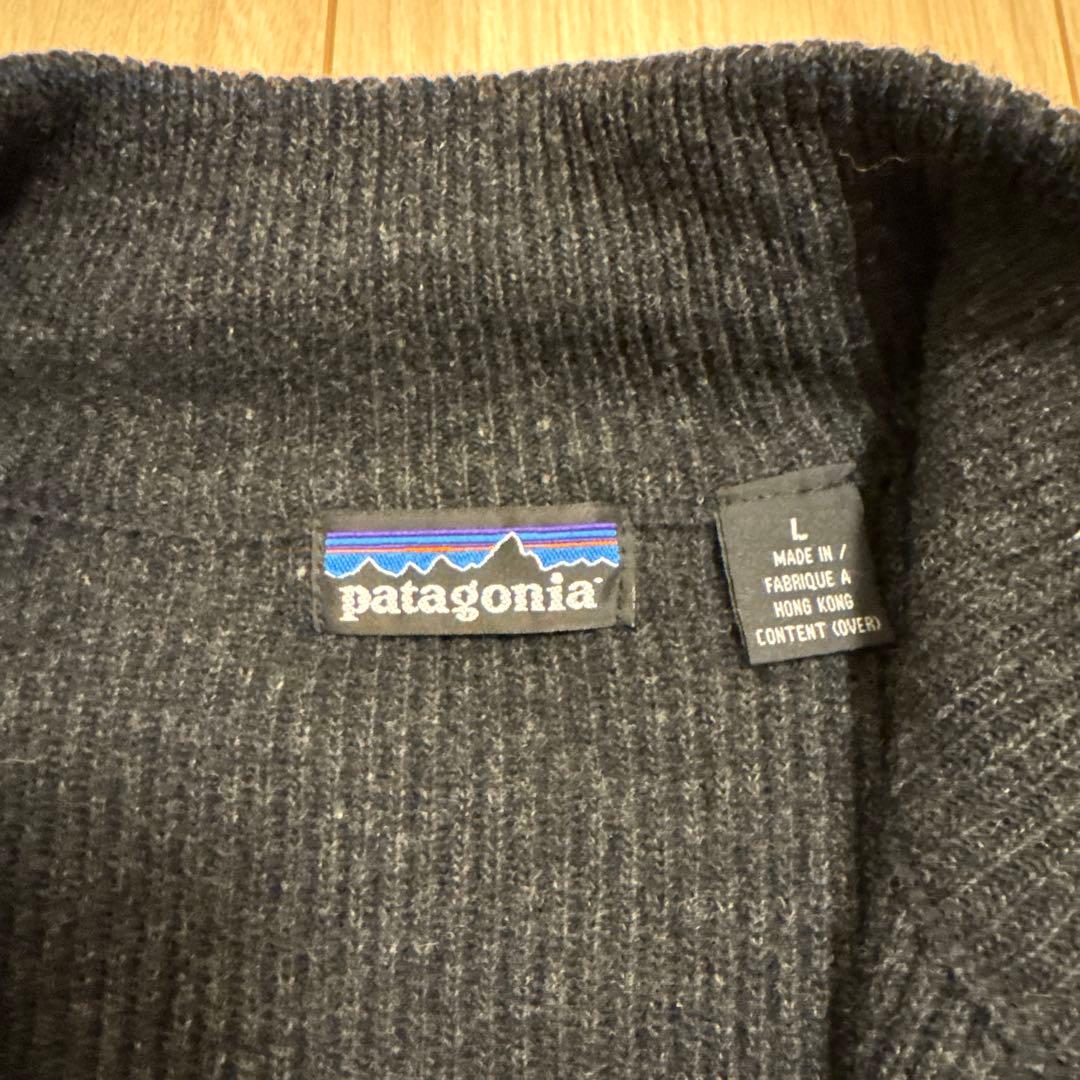 90s Patagonia ドライバーズニット L チャコールグレー 香港製