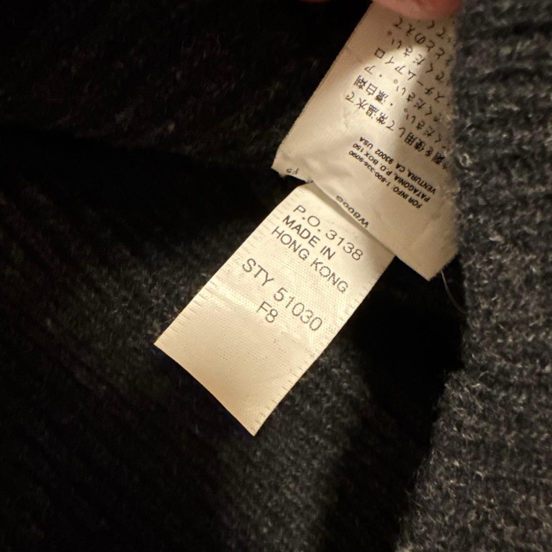 90s Patagonia ドライバーズニット L チャコールグレー 香港製