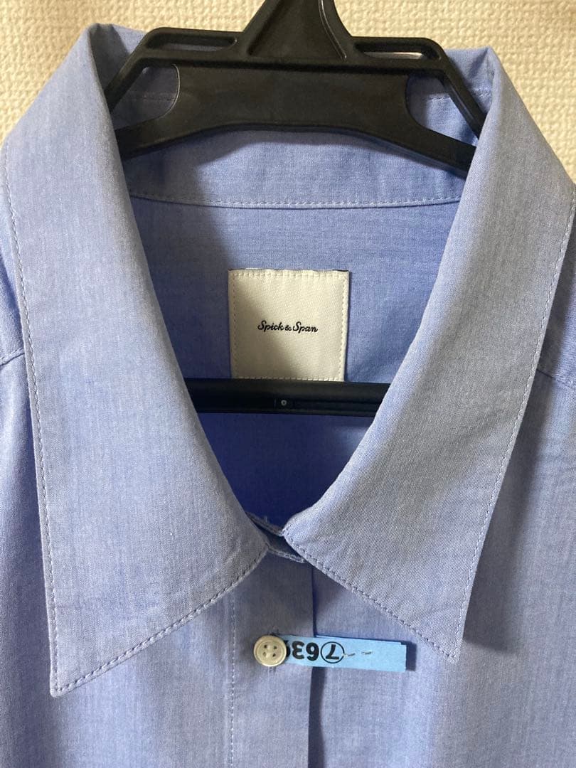 25ssスピック＆スパン50コットンオーバーシャツ ブルー
