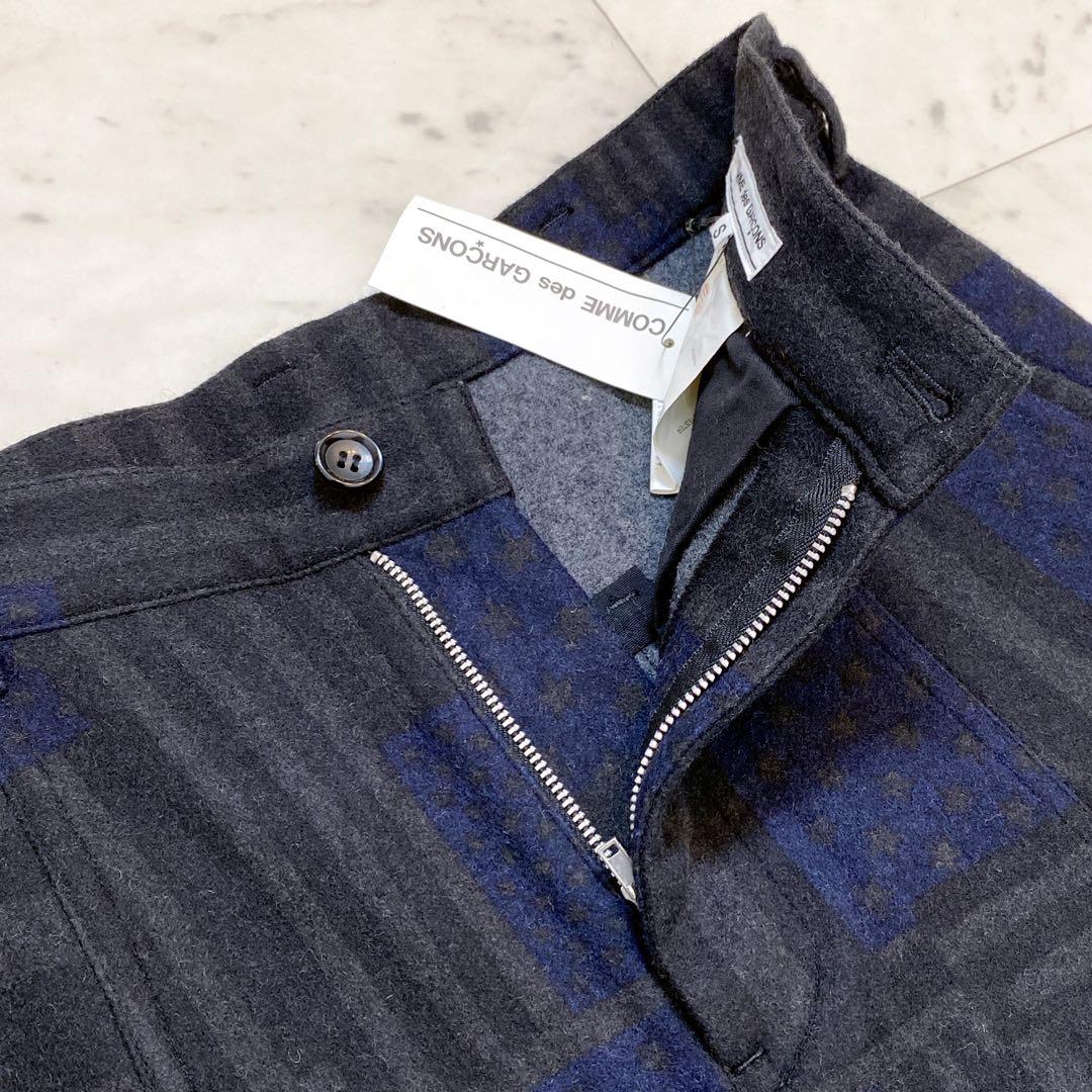 美品✨COMME des GARCONS ウール総柄サルエルパンツ S