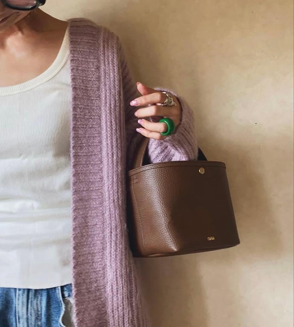ch!iiibag レザーバスケット　ブラウン　ハンドバッグ