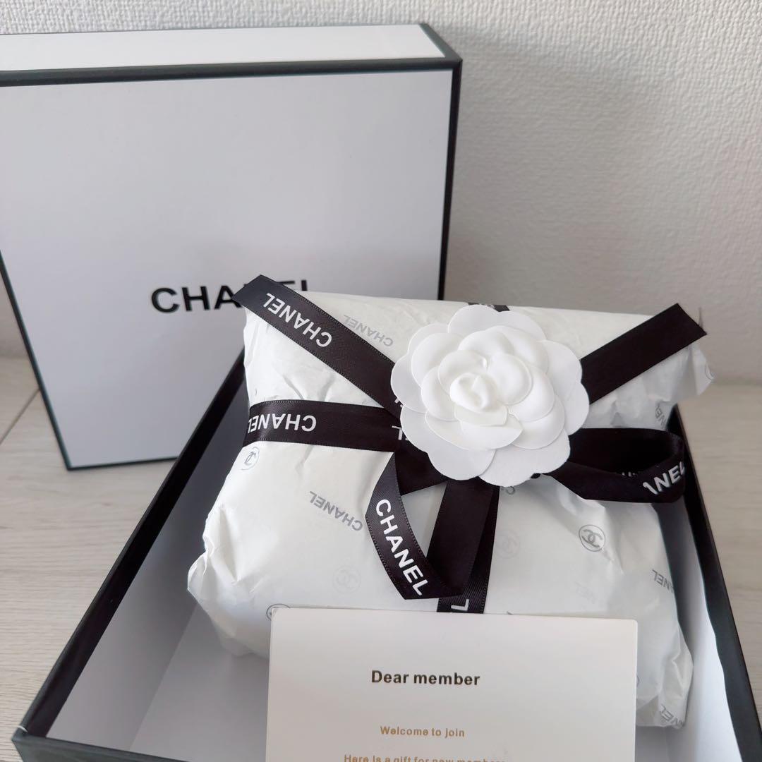 CHANEL ノベルティ ストール 大判 マフラー カメリアリボン付き