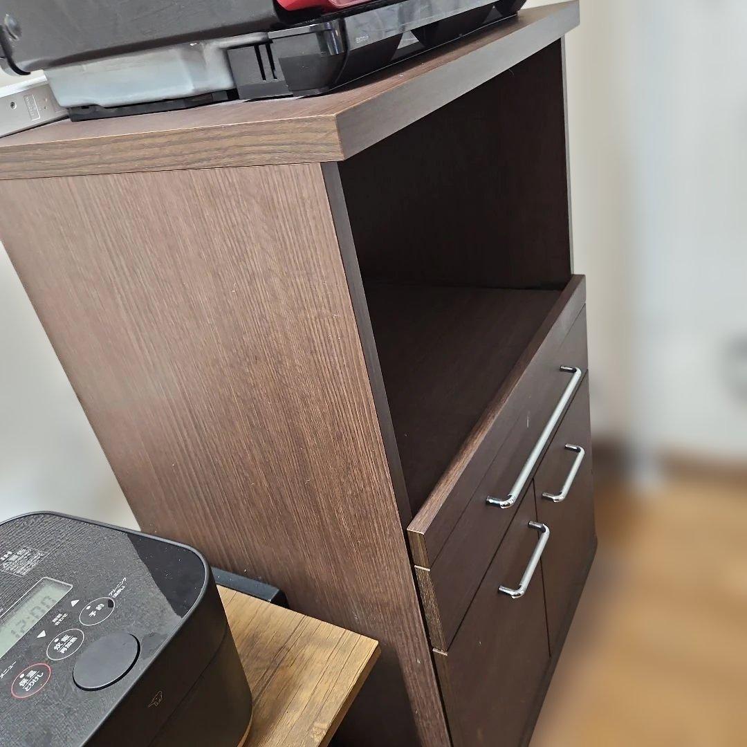 カグレ 大型レンジ対応レンジボード 幅60cm／スライド棚・2口コンセント付き