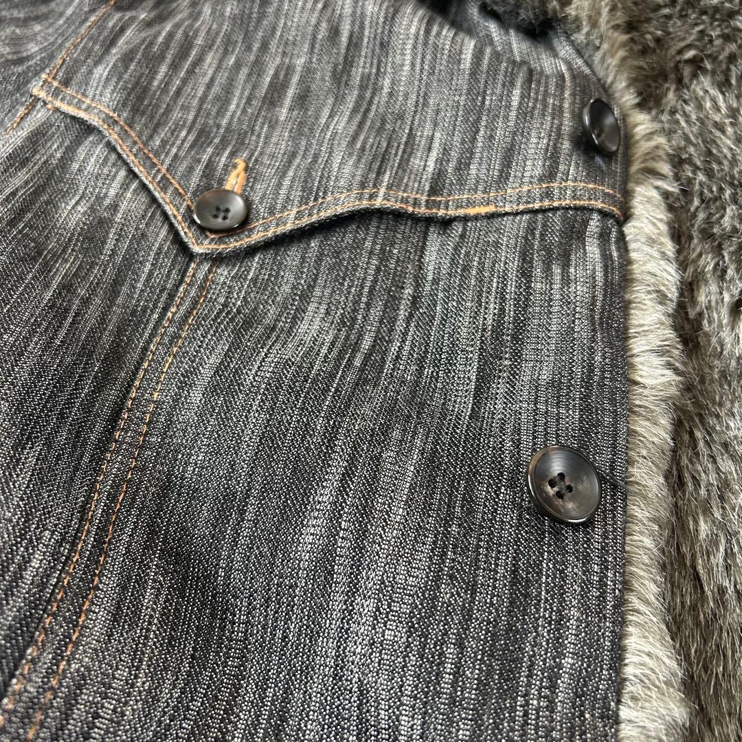 Y2K ニコル デニム ファージャケット グランジ 平成 ネオギャル男 お兄系