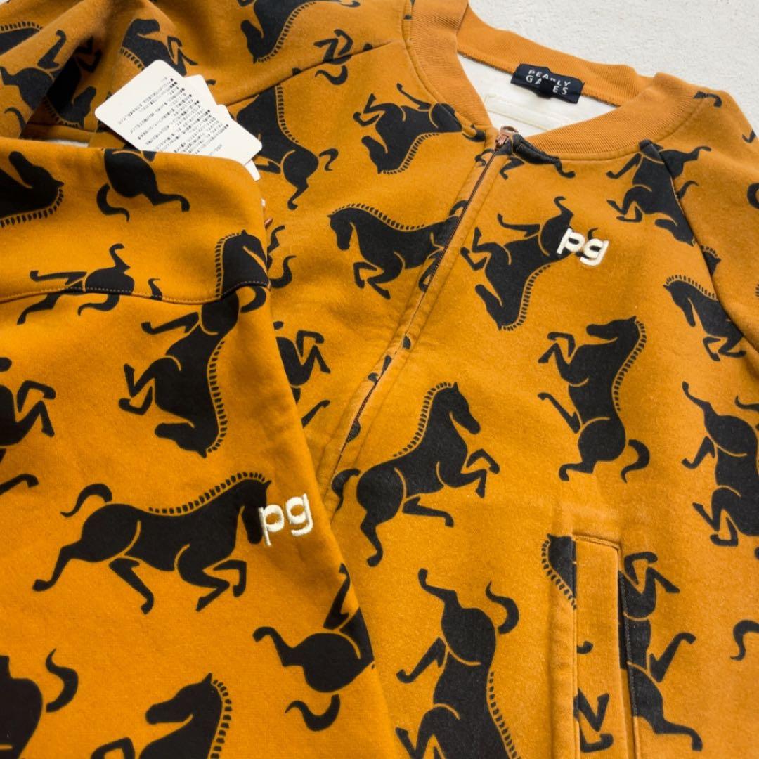 美品 パーリーゲイツ　セットアップ　 馬　ホース　柄　フレアスカート　ジャケット