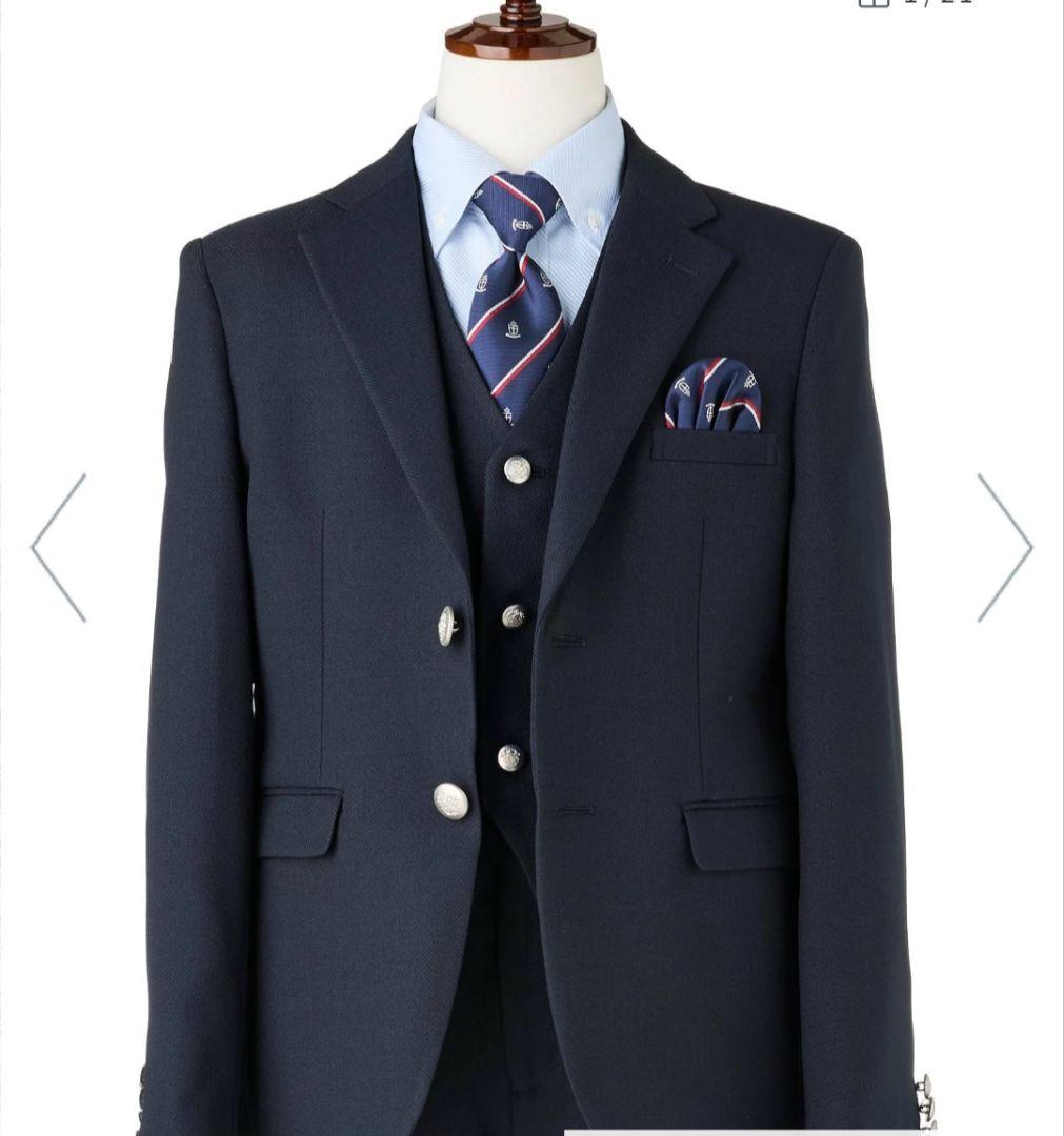 【卒業式160cm】【1度短時間着用美品】ネイビー スーツ6点セット