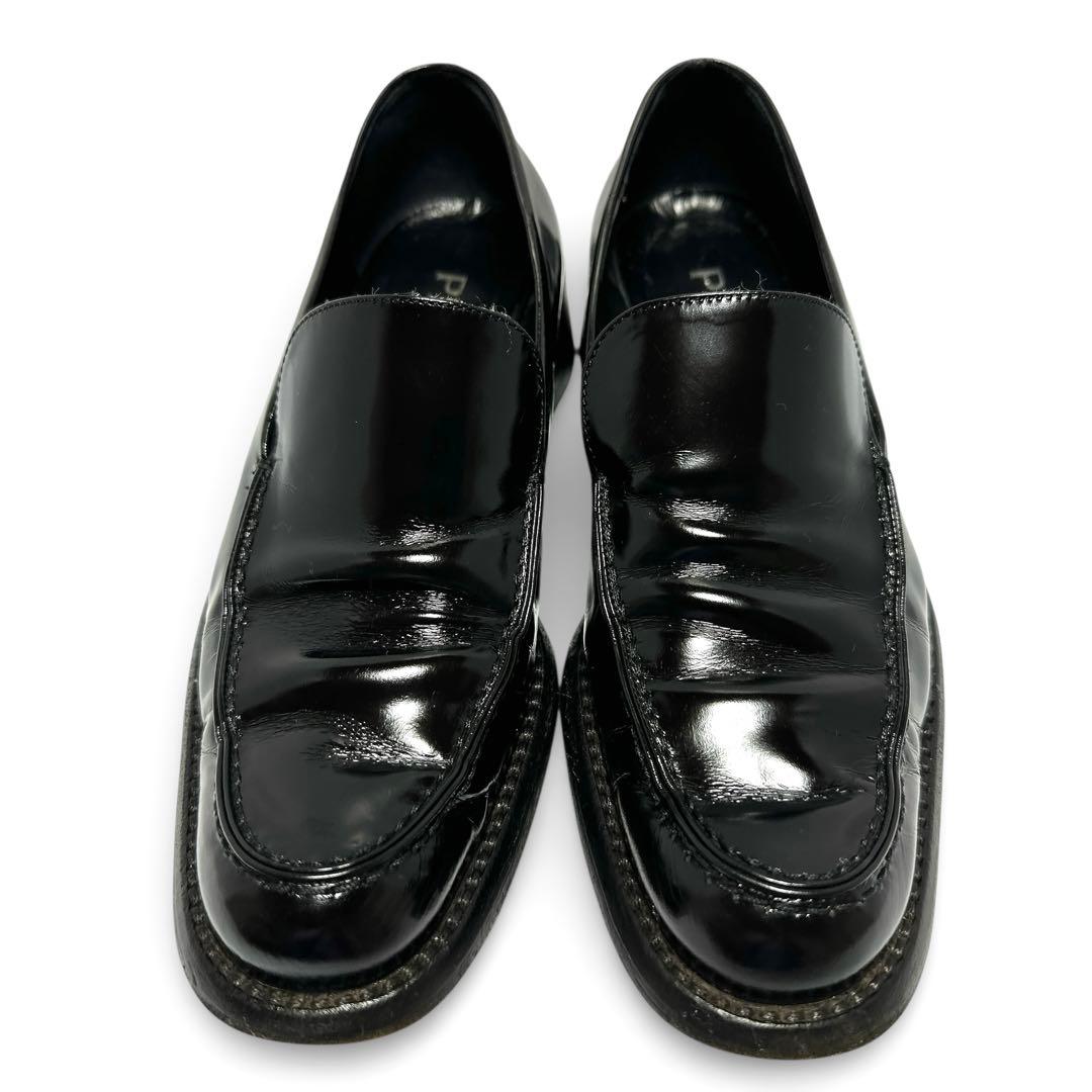 美品✨PRADA プラダ 36/約23.5㎝ ローファー レザー ヒール 黒