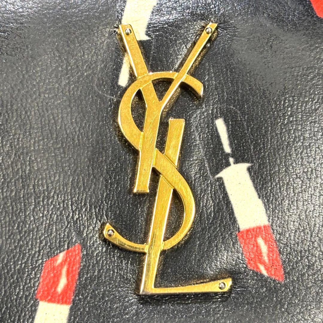 極希少　イヴサンローラン　リップ柄　長財布　限定モデル　ラウンドファスナー　黒