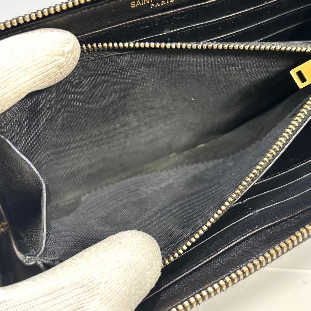 極希少　イヴサンローラン　リップ柄　長財布　限定モデル　ラウンドファスナー　黒