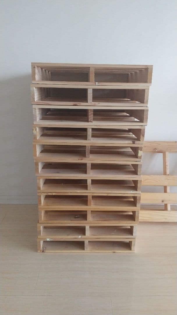 パレットベッド ベッドフレームダブル すのこベッド 12枚[１枚割れ有]