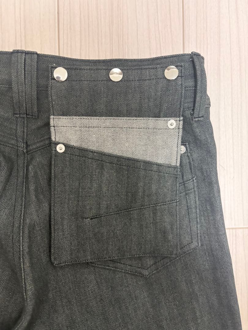 ダークグレー フレアデニムパンツ blanco サイズ1 goar