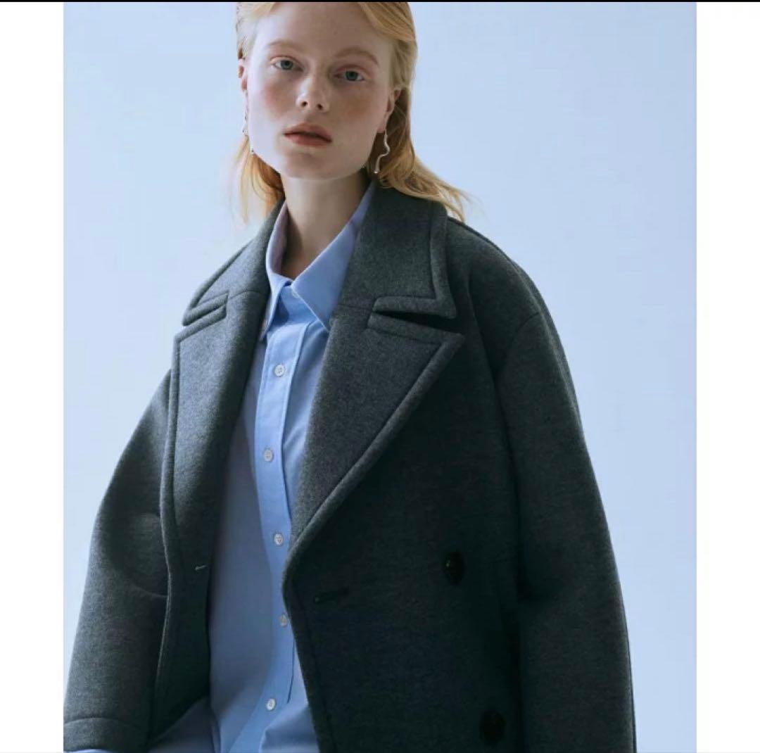 ADAM ET ROPE ウールジャージボンディングPコート