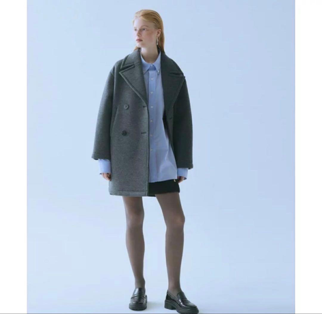 ADAM ET ROPE ウールジャージボンディングPコート