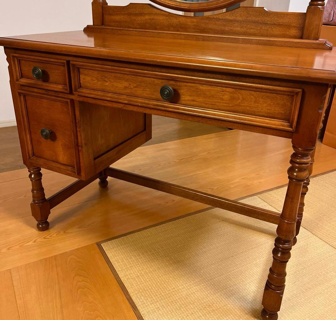 横浜ダニエル 木製ドレッサー・鏡台 ブラウン