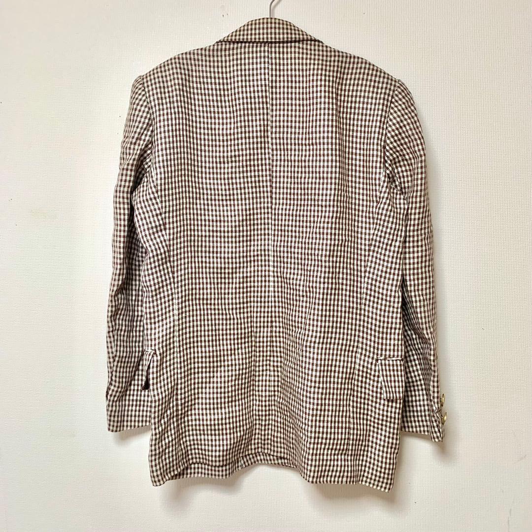 YSL イヴサンローラン 千鳥格子 ダブルジャケット M