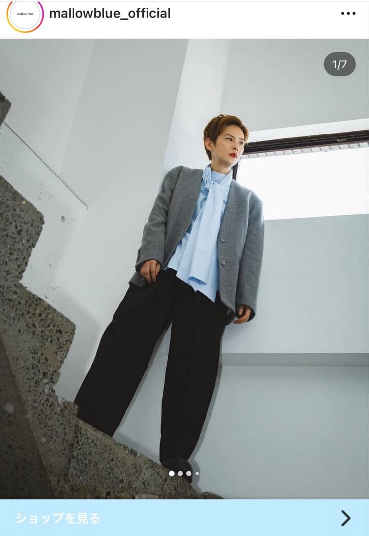 mallow blue パンツ　FLAN フレン　ブラック