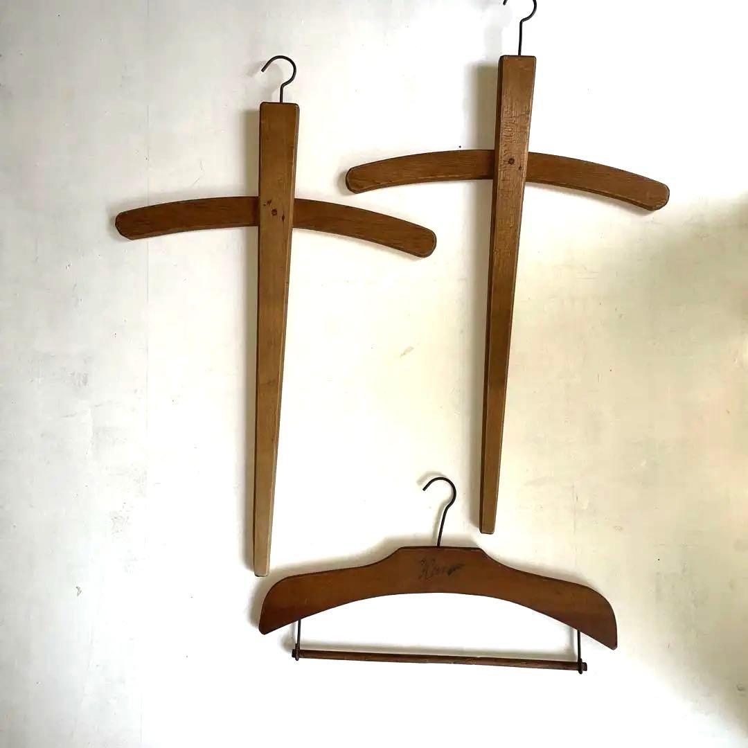 フランスアンティーク　クロスハンガー　2本　おまけ付き