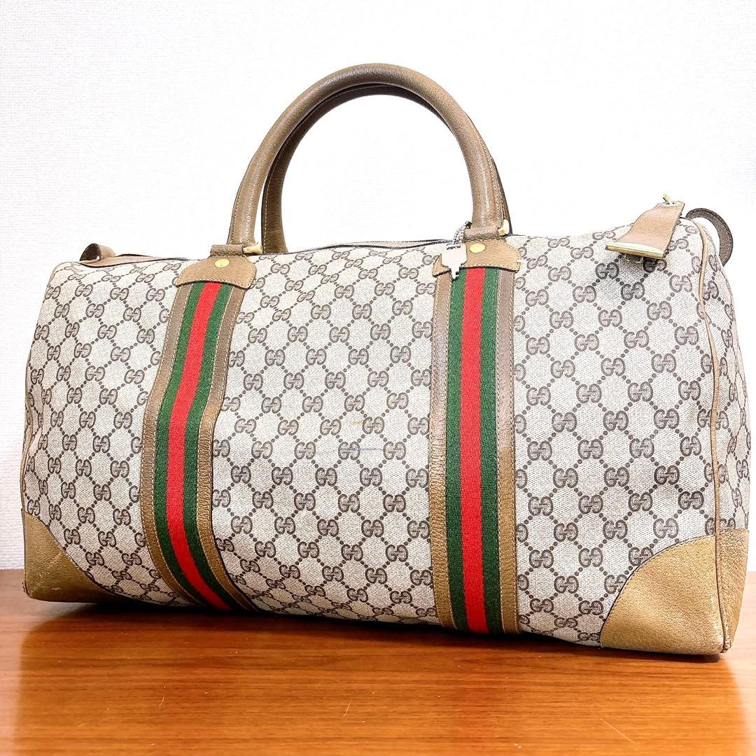 GUCCI オールドグッチ GGスプリーム シェリーライン ボストンバッグ
