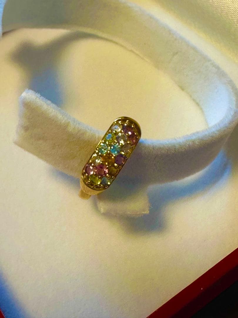 ツツミ　マルチカラーストーンパヴェピアス片耳　ツツミ