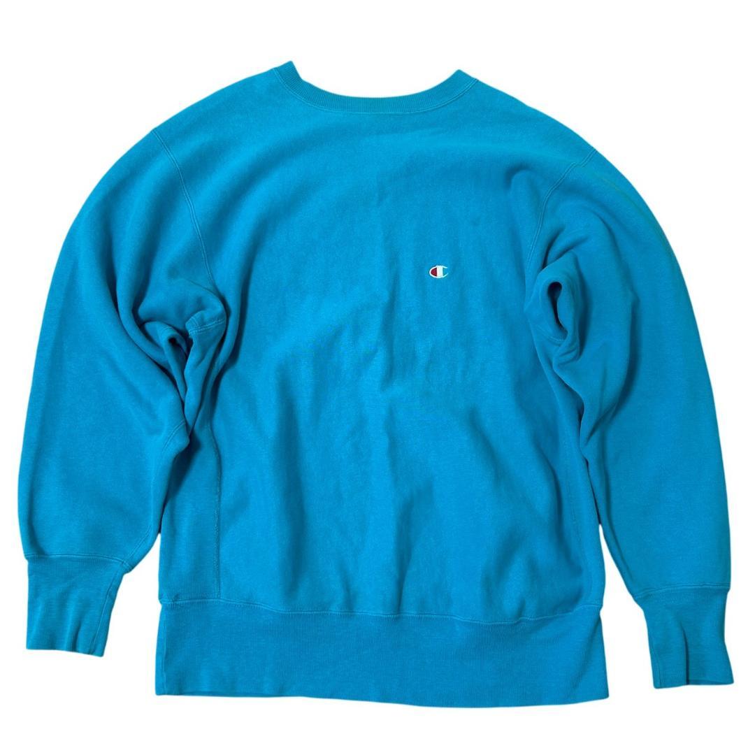 90'sチャンピオンReverse Weaveリバースウィーブ/ターコイズ/XL