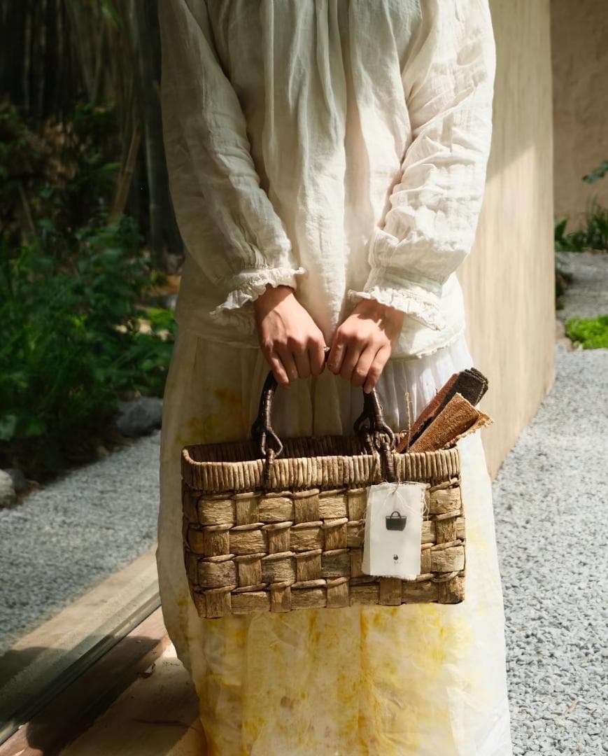 山葡萄 かごバッグ 網代編み 籠 手提げ 内布付きB