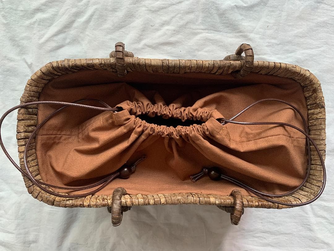 山葡萄 かごバッグ 網代編み 籠 手提げ 内布付きB